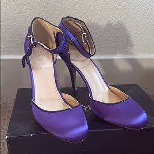 J. Crew Purple Satin Heels
